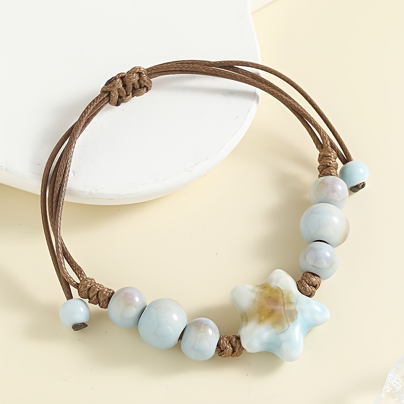 Jingdezhen Ceramic Beaded Bracelet, Vintage Gift